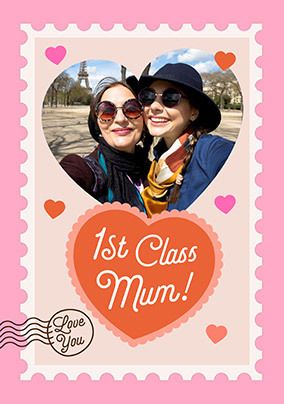 Photo of First Class Mum Photo Mother's Day Card