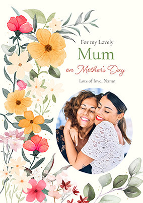 Painterly Floral Mum Photo Mother's Day Card