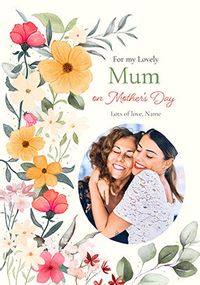 Tap to view Painterly Floral Mum Photo Mother's Day Card