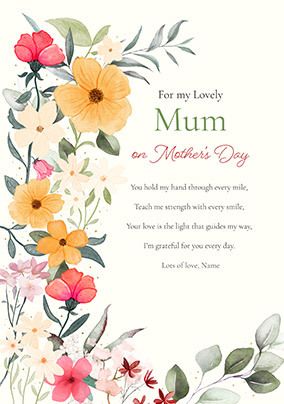 Photo of Mum Painterly Floral Verse Mother's Day Card