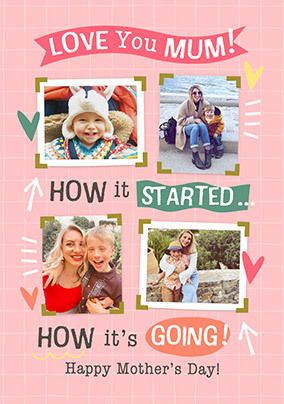 Photo of How It Started Vs How It's Going Mother's Day 4 Photo Card