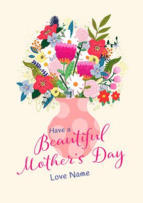 Photo of Have A Beautiful Mother's Day Personalised Floral Vase Card