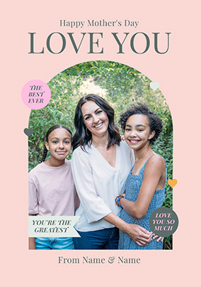 Love You Classic Mother's Day Photo Card