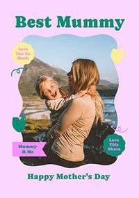 Tap to view Best Mummy Purple Border Mother's Day Photo Card