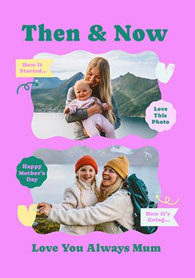 Photo of Then & Now 2 Photo Mother's Day Card