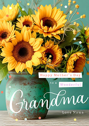 Photographic Sunflower Bouquet Grandma Mother's Day Card