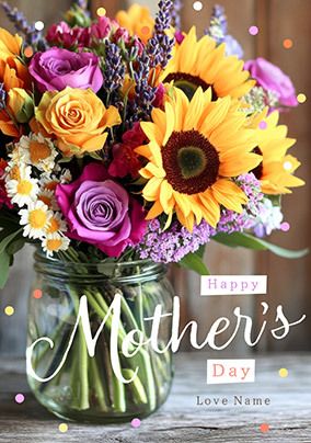 Photo of Photographic Sunflower Bouquet Mother's Day Card