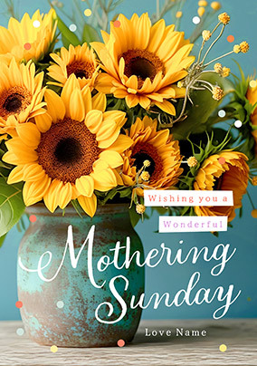 Sunflower Bouquet Mothering Sunday Mother's Day Card
