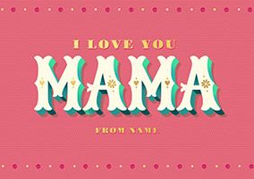 Photo of Love You Mama Typographic Landscape Mother's Day Card