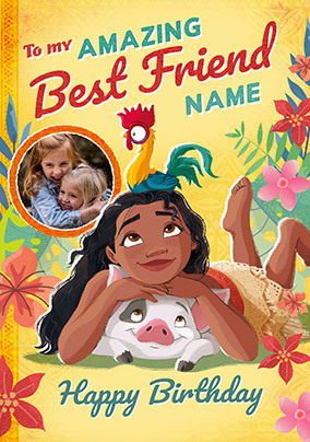 Moana To My Best Friend Birthday Photo Card