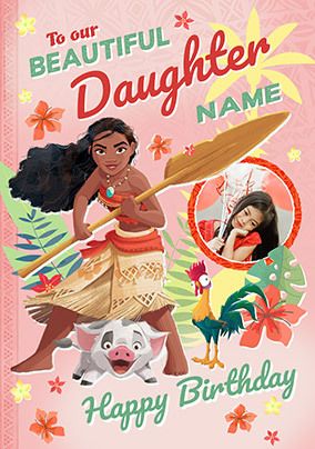 Photo of Moana Our Beautiful Daughter Birthday Photo Card