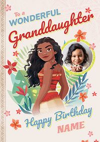 Tap to view Moana Wonderful Granddaughter Birthday Photo Card