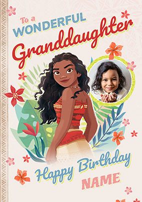 Photo of Moana Wonderful Granddaughter Birthday Photo Card