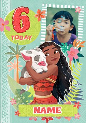Photo of Moana & Pua 6th Birthday Photo Card