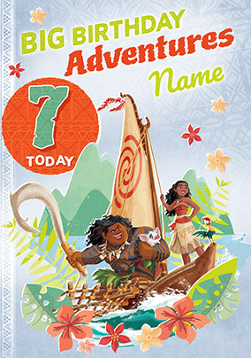 Moana Big Adventures 7th Birthday Card