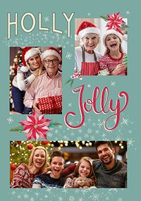 Tap to view Holly Jolly Christmas 3 Photo Card