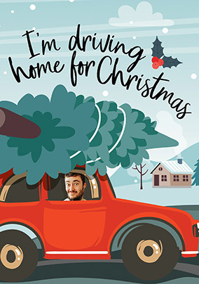 Driving Home for Christmas Funny Photo Card
