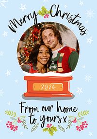 Tap to view From our House to Yours Snowglobe Photo Christmas Card