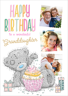 Me To You Granddaughter 3 Photo Birthday Card