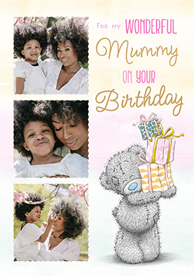 Me To You Wonderful Mummy 3 Photo Birthday Card