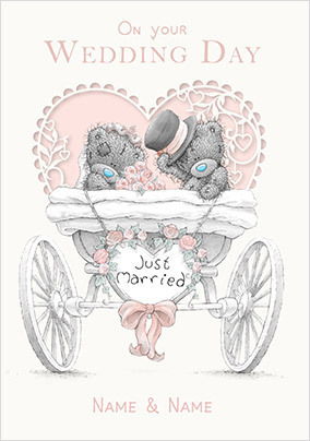 Me To You - Just Married Personalised Wedding Card