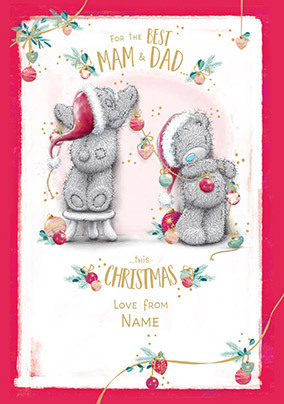 Me To You - Mam & Dad Christmas Personalised Card