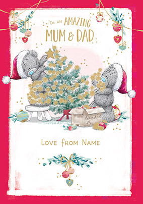 Me To You - Mum & Dad Christmas Personalised Card