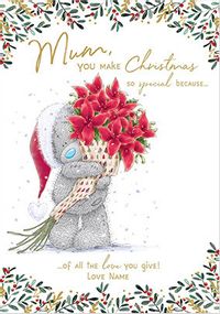 Me To You - Mum Poinsettia Personalised Christmas Card