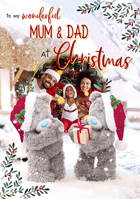 Me To You Mum And Dad Christmas Photo Card