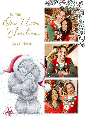 Me To You One I Love 3 Photo Christmas Card