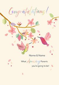 Tap to view Hummingbirds Personalised New Baby Congratulations Card
