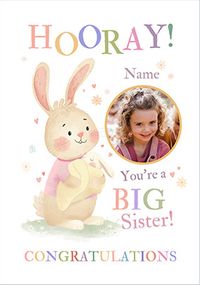 Tap to view Congratulations Big Sister Photo Upload New Baby Card