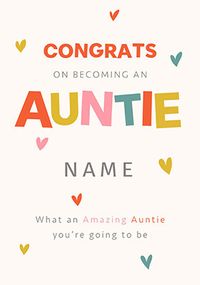 Tap to view Congratulations on becoming an Auntie Personalised Card