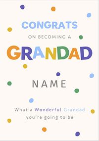 Tap to view Congratulations on becoming a Grandad Personalised Card