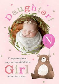 Tap to view New Baby Daughter Congratulations Photo Card