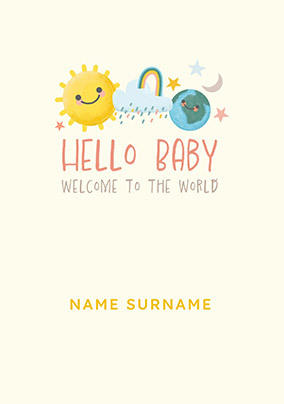 Hello New Baby Personalised Card