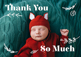 Simple New Baby Thank You Landscape Photo Card