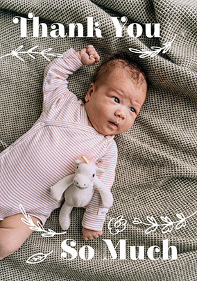 Simple New Baby Thank You Photo Card