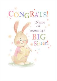 Tap to view Congratulations Big Sister Personalised New Baby Card