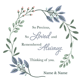 Loss Of Your Baby Square Sympathy Card