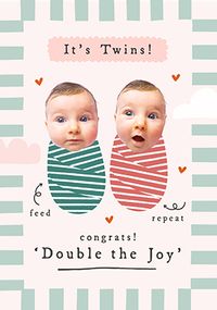 Tap to view Bundles Of Joy New Baby Twins Photo Card