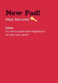Tap to view New Pad Keys Secured New Home Card