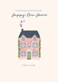 Tap to view Happy New Home Illustrated House Personalised Card
