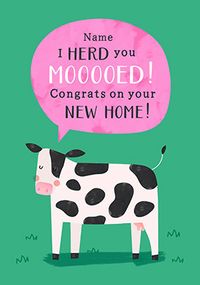 Tap to view You're Mooving House Personalised New Home Card