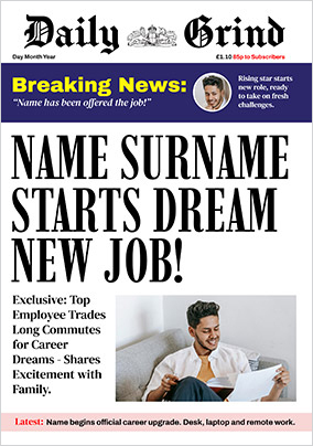 Daily Grind Spoof Magazine New Job Card