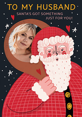 Husband Santa Photo Christmas Card