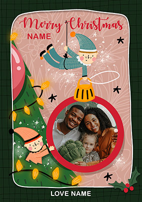Family Bauble Photo Christmas Card