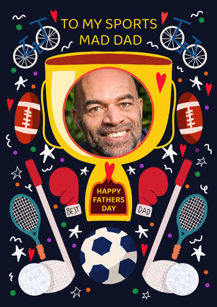 Sports Mad Dad Photo Father's Day Card