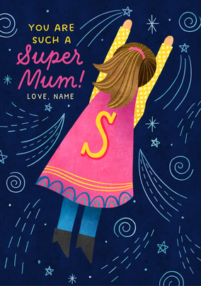 Super Mum Personalised Mother's Day Card