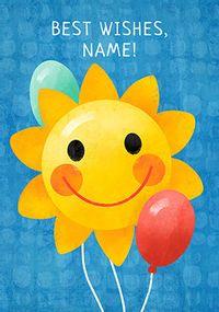 Best Wishes Balloons Personalised Good Luck Card